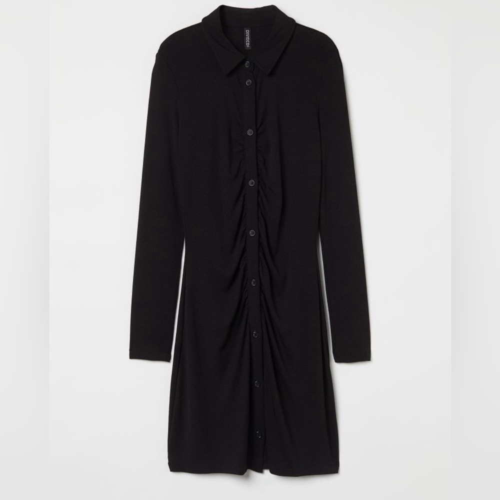 Black Jersey Shirt Dress